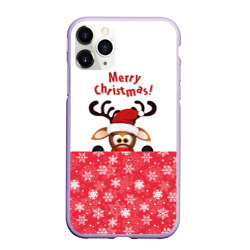 Чехол для iPhone 11 Pro матовый Оленёнок Merry Christmas