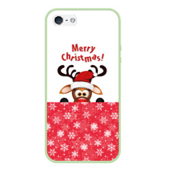 Чехол для iPhone 5/5S матовый Оленёнок Merry Christmas