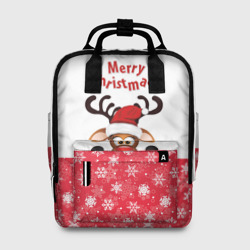 Женский рюкзак 3D Оленёнок Merry Christmas