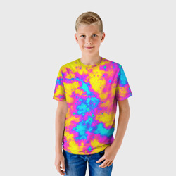 Детская футболка 3D Яркая абстракция космических красок - фото 2