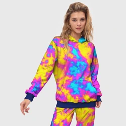 Женский костюм с толстовкой 3D Яркая абстракция космических красок - фото 2