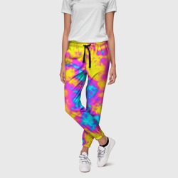Женские брюки 3D Яркая абстракция космических красок - фото 2