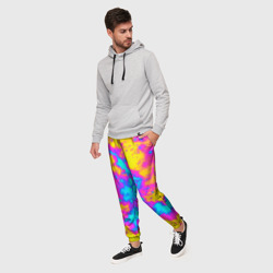 Мужские брюки 3D Яркая абстракция космических красок - фото 2