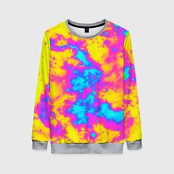 Женский свитшот 3D Яркая абстракция космических красок