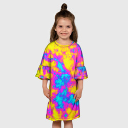 Детское платье 3D Яркая абстракция космических красок - фото 2