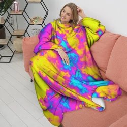 Плед с рукавами Яркая абстракция космических красок - фото 2