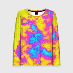 Женский лонгслив 3D Яркая абстракция космических красок