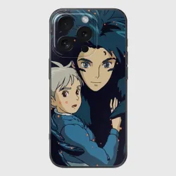 Чехол для iPhone 16 Pro силиконовый с защитой камеры Ходячий замок Софи и Хаул летят