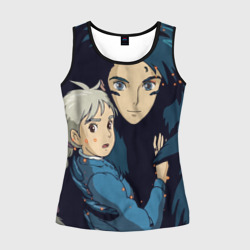 Женская майка 3D Ходячий замок Софи и Хаул летят