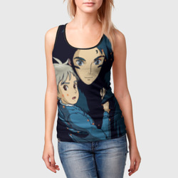 Женская майка 3D Ходячий замок Софи и Хаул летят - фото 2