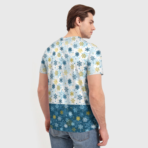 Мужская футболка 3D с принтом Весёлый Оленёнок, вид сзади #2