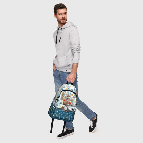 Рюкзак 3D с принтом Весёлый Оленёнок, фото #5