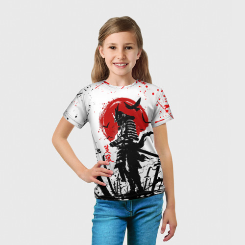 Детская футболка 3D GHOST OF TSUSHIMA | ПРИЗРАК ЦУСИМЫ КРАСНОЕ СОЛНЦЕ , цвет 3D печать - фото 5