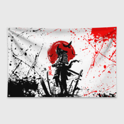 Флаг-баннер Ghost of Tsushima: самурай на фоне красного солнца