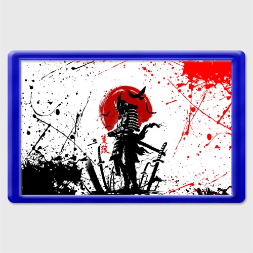Магнит 45*70 Ghost of Tsushima: самурай на фоне красного солнца