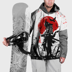 Накидка на куртку 3D Ghost of Tsushima: самурай на фоне красного солнца