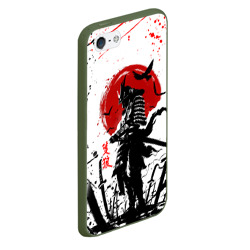 Чехол для iPhone 5/5S матовый Ghost of Tsushima: самурай на фоне красного солнца - фото 2
