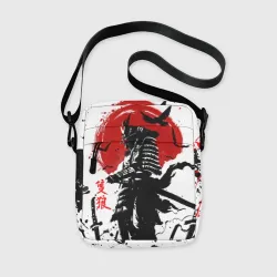 Сумка через плечо 3D Ghost of Tsushima: самурай на фоне красного солнца