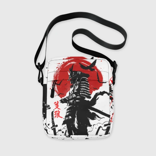 Сумка через плечо 3D Ghost of Tsushima: самурай на фоне красного солнца