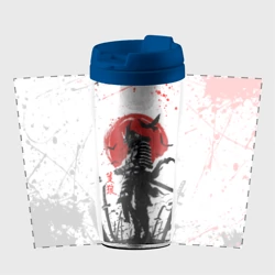 Термокружка-непроливайка Ghost of Tsushima: самурай на фоне красного солнца - фото 2