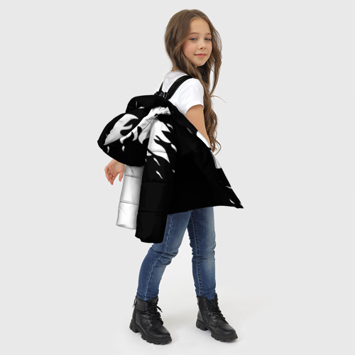Зимняя куртка для девочек 3D Destiny 2 logo white fire, цвет черный - фото 6
