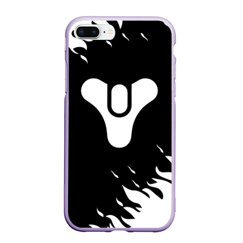 Чехол для iPhone 7Plus/8 Plus матовый Destiny 2 logo white fire, цвет светло-сиреневый