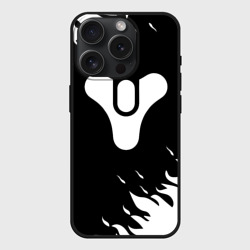 Чехол силиконовый для Apple iPhone 15 Pro матовый Destiny 2 logo white fire