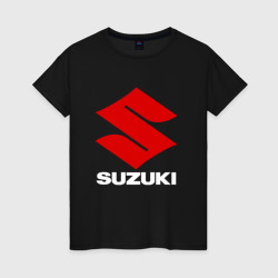 Женская футболка хлопок Suzuki Сузуки лого надпись