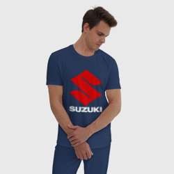 Мужская пижама хлопок Suzuki Сузуки лого надпись - фото 2