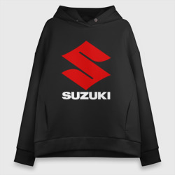 Женское худи Oversize хлопок Suzuki Сузуки лого надпись