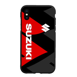 Чехол для iPhone XS Max матовый Suzuki Сузуки red logo