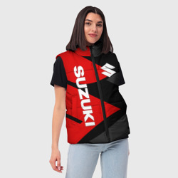 Женский жилет утепленный 3D Suzuki Сузуки red logo - фото 2