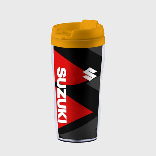 Термокружка-непроливайка Suzuki Сузуки red logo, цвет желтый