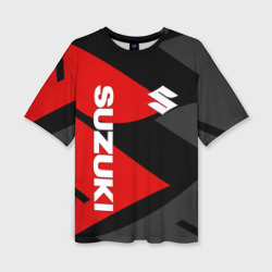 Женская футболка oversize 3D Suzuki Сузуки red logo