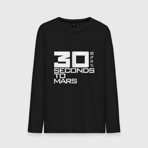 Мужской лонгслив хлопок 30 Seconds To Mars logo, цвет черный