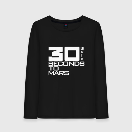 Женский лонгслив хлопок с принтом 30 Seconds To Mars logo, вид спереди #2