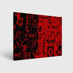 Холст прямоугольный Berserk black red Берсерк паттерн