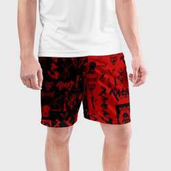 Мужские шорты спортивные Berserk black red Берсерк паттерн - фото 2