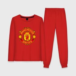 Женская пижама с лонгсливом хлопок Манчестер Юнайтед логотип