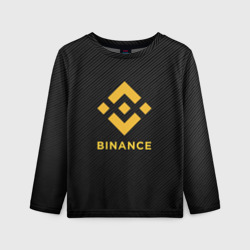 Детский лонгслив 3D Бинанс лого carbon Binance logo