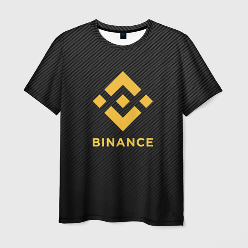 Мужская футболка 3D Бинанс лого carbon Binance logo, цвет 3D печать