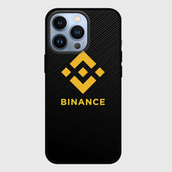 Чехол для iPhone 13 Pro Бинанс лого carbon Binance logo