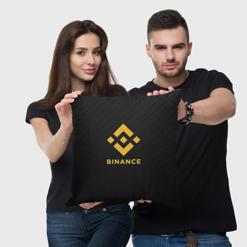 Подушка 3D Бинанс лого carbon Binance logo - фото 3