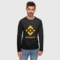 Мужской лонгслив 3D Бинанс лого carbon Binance logo - фото 2