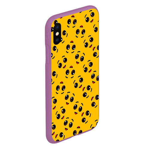 Чехол для iPhone XS Max матовый Fortnite banana face pattern Фортнайт лицо банана, цвет фиолетовый - фото 3