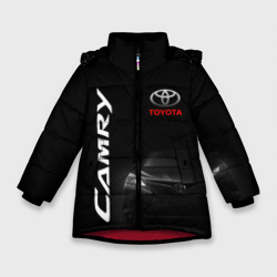 Зимняя куртка для девочек 3D Черная Тойота Камри