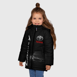 Зимняя куртка для девочек 3D Черная Тойота Камри - фото 2