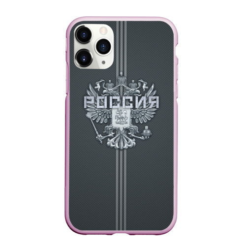 Чехол для iPhone 11 Pro Max матовый Герб Российской Федерации, цвет розовый