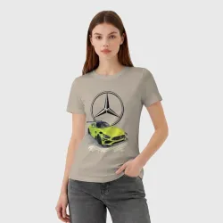 Женская футболка хлопок Mercedes V8 Biturbo racing - фото 2