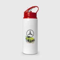 Бутылка для воды с трубочкой Mercedes V8 Biturbo racing